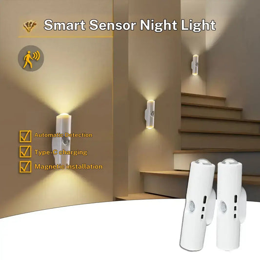 Smart Spotlight with Human Motion Sensor, Adjustable in 3 Modes, 1500Mah Battery, USB Type C Port, Magnetic Installation, Suitable for Living Rooms, Bathrooms, and Bedrooms
