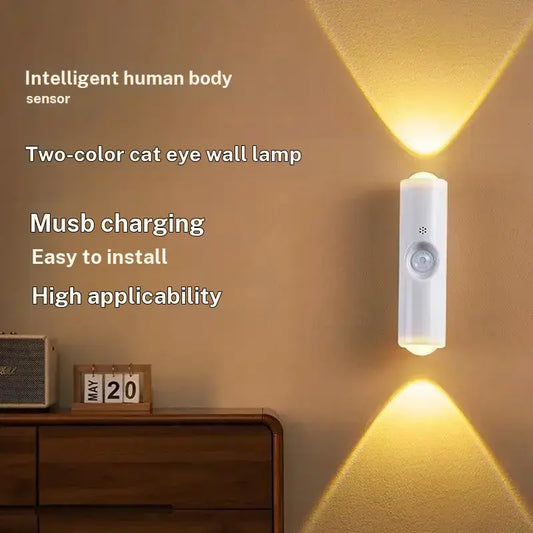 Smart Spotlight with Human Motion Sensor, Adjustable in 3 Modes, 1500Mah Battery, USB Type C Port, Magnetic Installation, Suitable for Living Rooms, Bathrooms, and Bedrooms