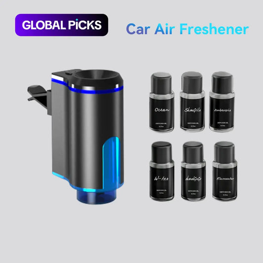 Smart Car Aroma Diffuser, 1 Box Car Air Freshener with 6 Counts Essential Oil, Adjustable Car Air Freshener, Car Interior Accessories, Car Interior Diffusers, Car Fragrance Set #GLOBAL PICKS